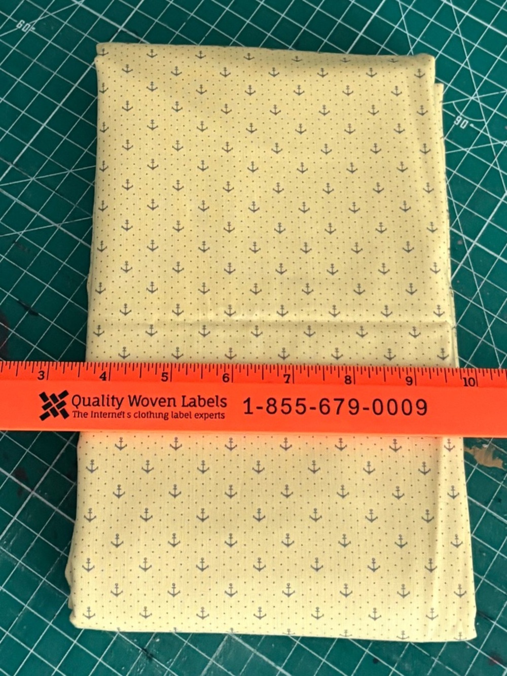 Creamy Yellow Anchor Cotton Pattern Fabric